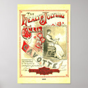 Affiche Vintage Cures, Health Jolting Chair 1885 Ad copy
