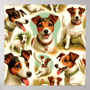 Affiche Vintage Cute Jack Russell Terrier