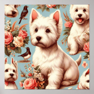 Affiche Vintage Cute West Highland White Terrier