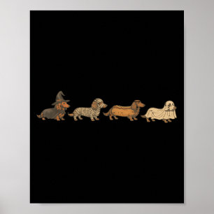 Affiche Vintage Dachshund Fantôme Halloween Costume Do