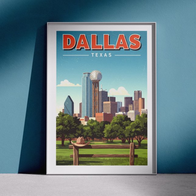 Affiche Vintage Dallas Texas (Créateur téléchargé)