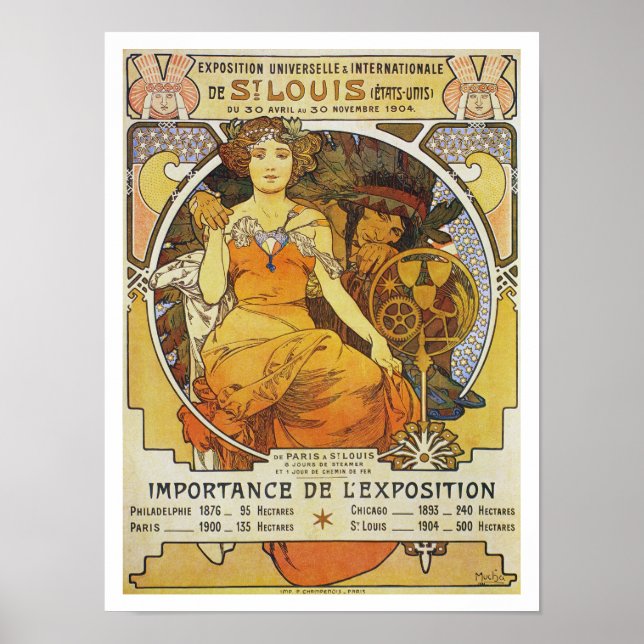 Affiche vintage d'Alphonse Mucha  (Devant)