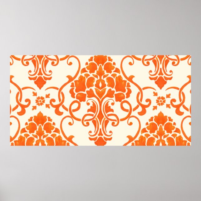 Affiche vintage damask élément motif transparent. Élégant  (Devant)