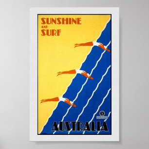 Affiche vintage d'Australie restaurée