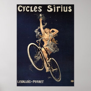 Affiche vintage de bicyclette - cycles Sirius