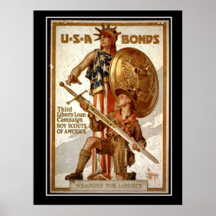 Affiche vintage de bons de guerre USA Première Gue