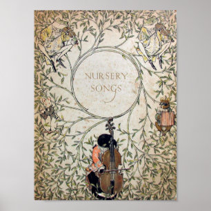Affiche vintage de chansons pour enfants