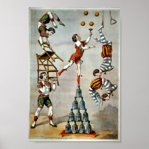 Affiche vintage de cirque de Loi acrobatique