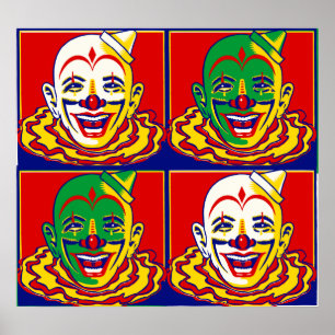 Affiche vintage de clown de cirque