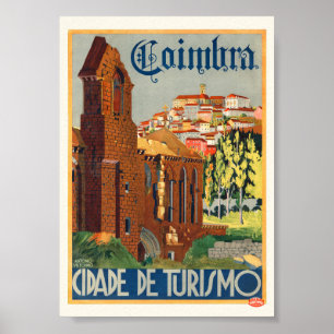 Affiche vintage de Coimbra Portugal 1935