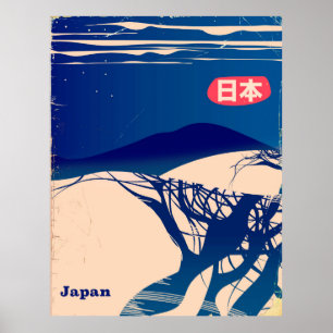 Affiche vintage de compagnie aérienne japonaise hi
