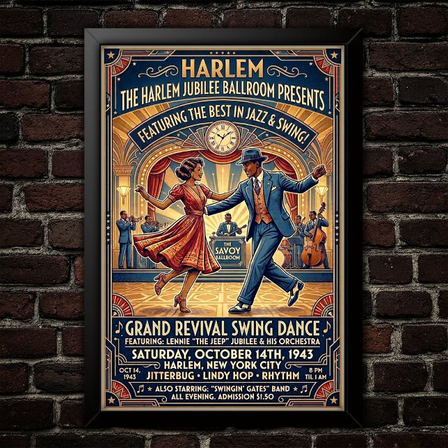 Affiche vintage de danse swing (Créateur téléchargé)