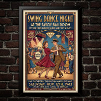 Affiche vintage de danse swing