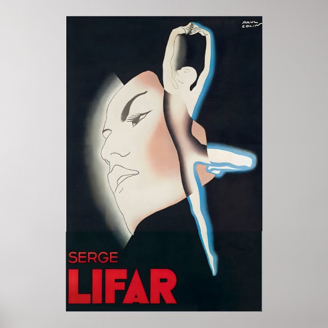 Affiche vintage de danseur de ballet Serge Lifar (Devant)