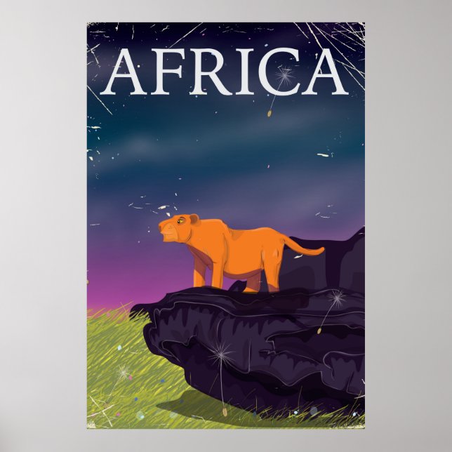 Affiche Vintage de Gros Chat Africain (Devant)