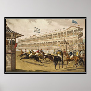 Affiche vintage de la course de Jerome Park 1868