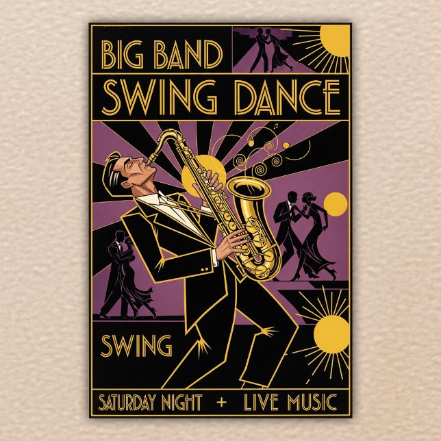 Affiche vintage de la danse des années 1940 (Créateur téléchargé)
