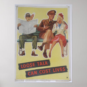 Affiche vintage de la deuxième guerre mondiale