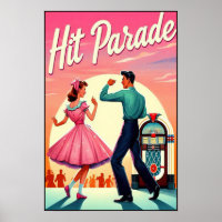 Affiche vintage de la fête de la danse des années