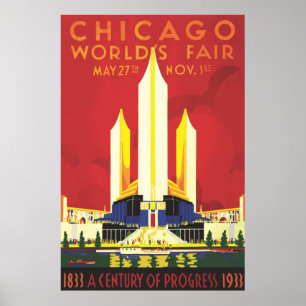 Affiche Vintage de la Foire Mondiale de Chicago