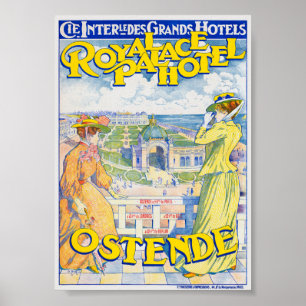 Affiche vintage de la navigation à vapeur sur le l