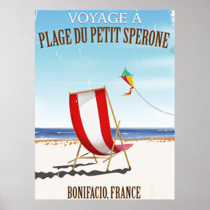 Affiche vintage de la Plage du Petit Sperone, Fran