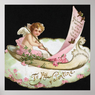Affiche Vintage de la Saint-Valentin aux coeurs d'