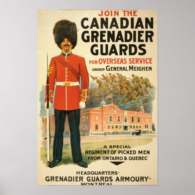 Affiche vintage de l'engagement au Canada (Devant)