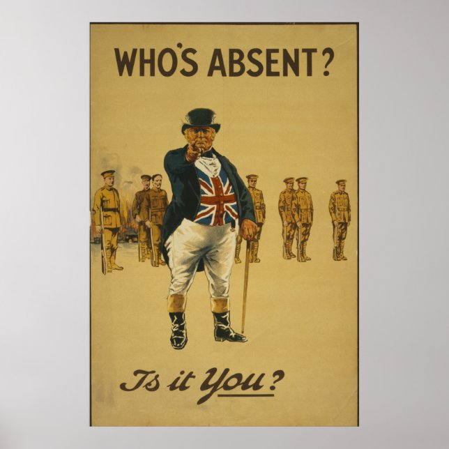 Affiche vintage de l'enrôlement britannique (Devant)
