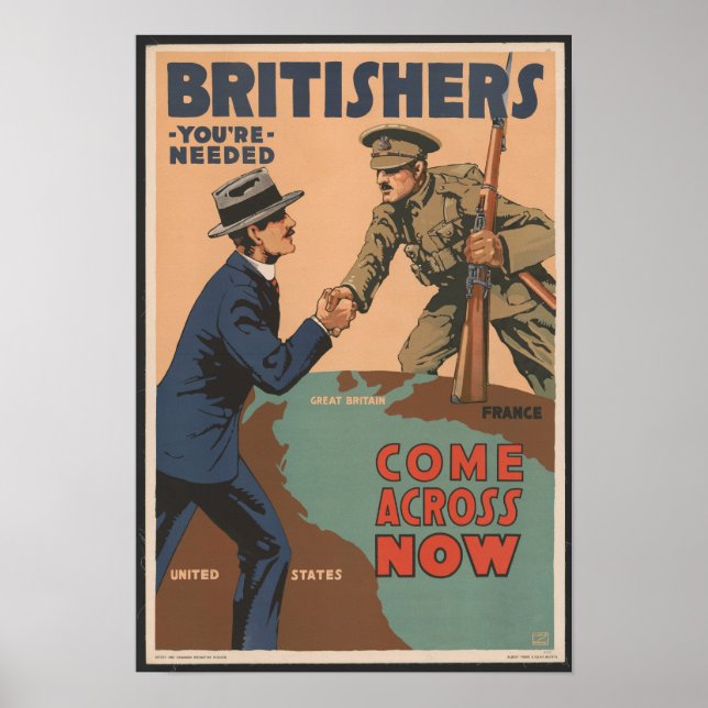 Affiche vintage de l'enrôlement britannique (Devant)