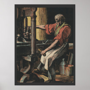 affiche vintage de l'imprimante lettrpress