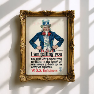 Affiche vintage de l'oncle Sam de l'armée de la Pr