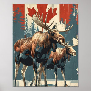 Affiche Vintage de l'orignal canadien