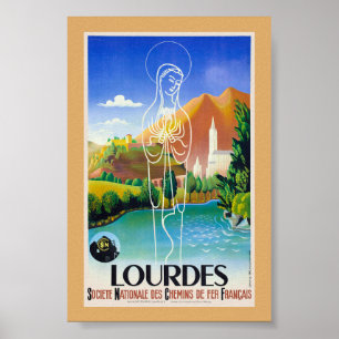 Affiche vintage de Lourdes France 1939
