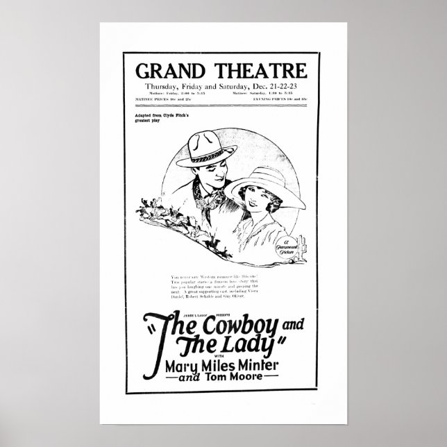 Affiche vintage de Mary Miles Minter 1922 (Devant)