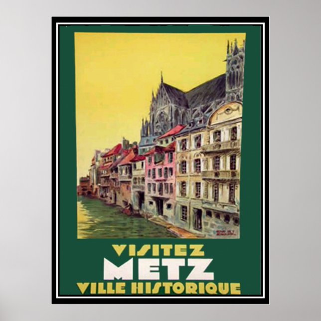 Affiche vintage de Metz France (Devant)