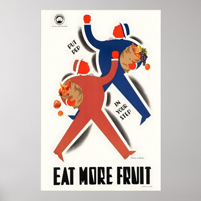 Affiche vintage de nourriture et boisson Manger pl (Devant)
