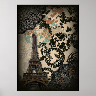 Affiche vintage de paris beiffroi
