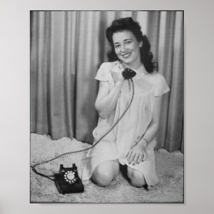 Affiche vintage de photographie de la fille Pin-