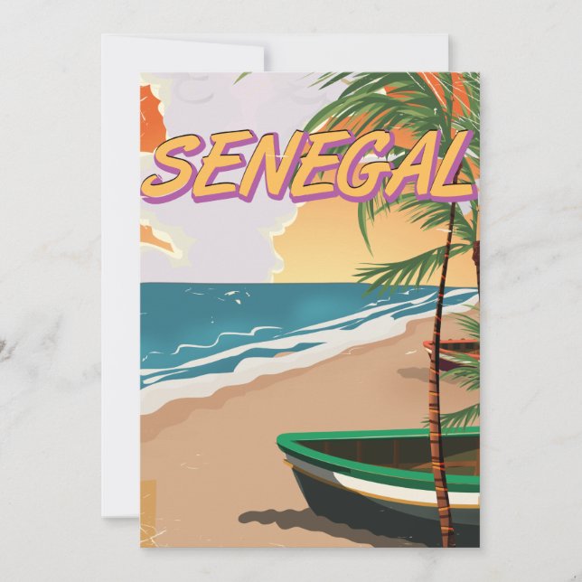 Affiche vintage de plage du Sénégal (Devant)