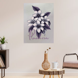Affiche vintage de plumeria de Maui