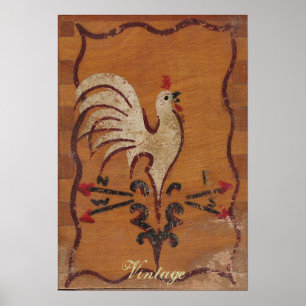 Affiche vintage de poulet