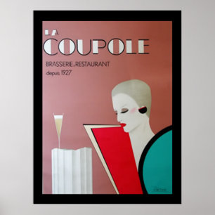 Affiche vintage de restaurant français