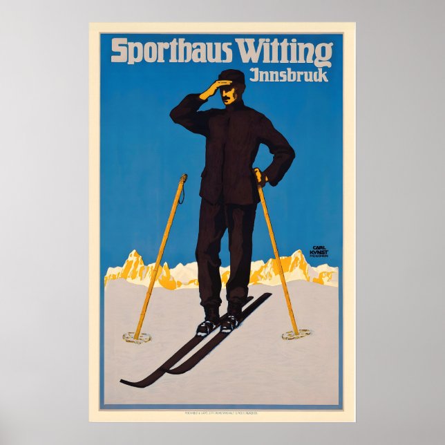 Affiche vintage de ski à Innsbruck Autriche - Enca (Devant)
