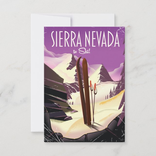 Affiche vintage de ski de la Sierra Nevada (Devant)