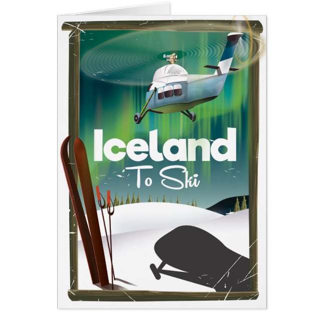 Affiche vintage de ski en Islande (Devant)