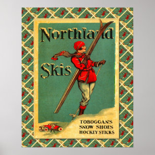 Affiche vintage de ski, équipement Neuchâtel de