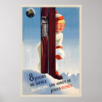 Affiche vintage de ski ferroviaire de voyage en tr