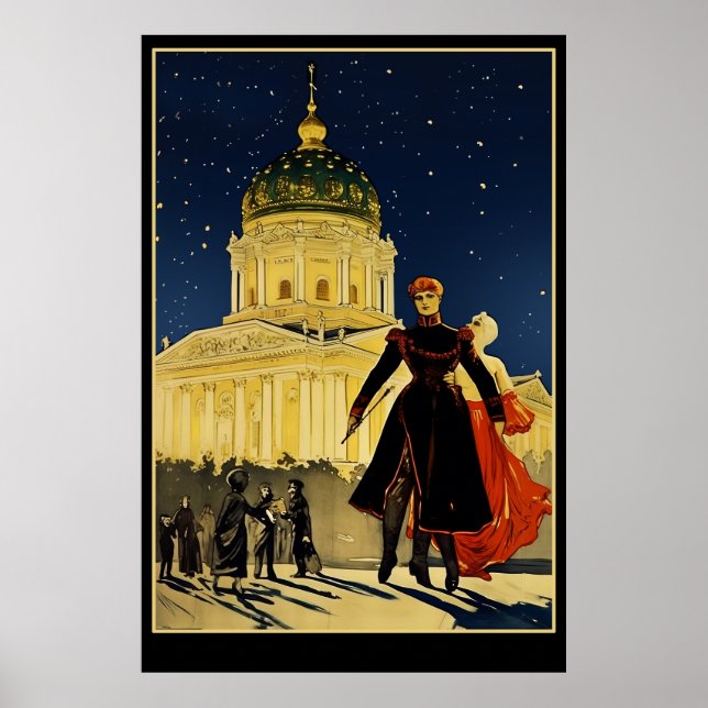 Affiche vintage de tourisme Russie (Devant)