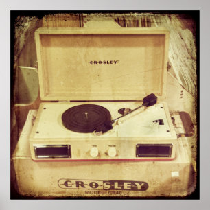 Affiche vintage de Tourne-disque